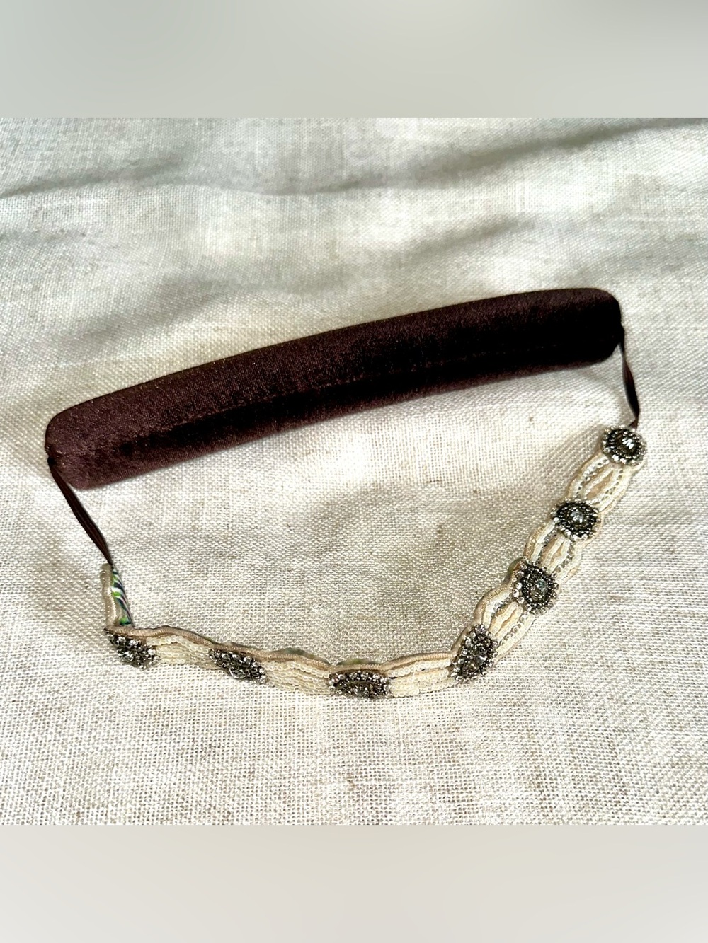 Vintage Style Beaded Rhinestone 1920s Flapper Headband Hair Accessory